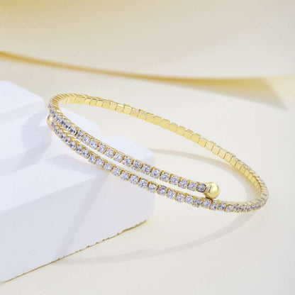 [GALE]Row of Diamonds Round Fashion Bracelet