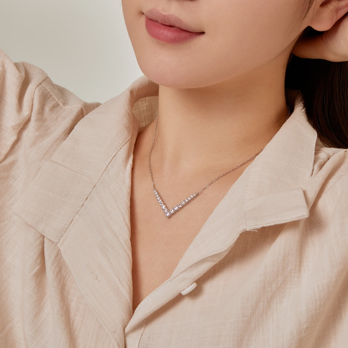 [GALE]Ornate Round Cut Necklace