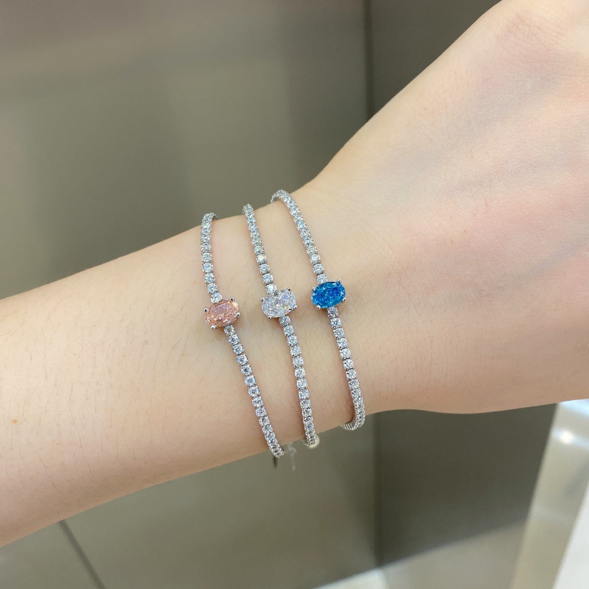[GALE]0.75 Carat Exquisite Oval Cut Daily Bracelet