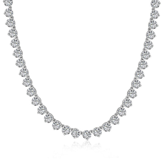 [GALE]Ornate Heart Cut Tennis Necklace