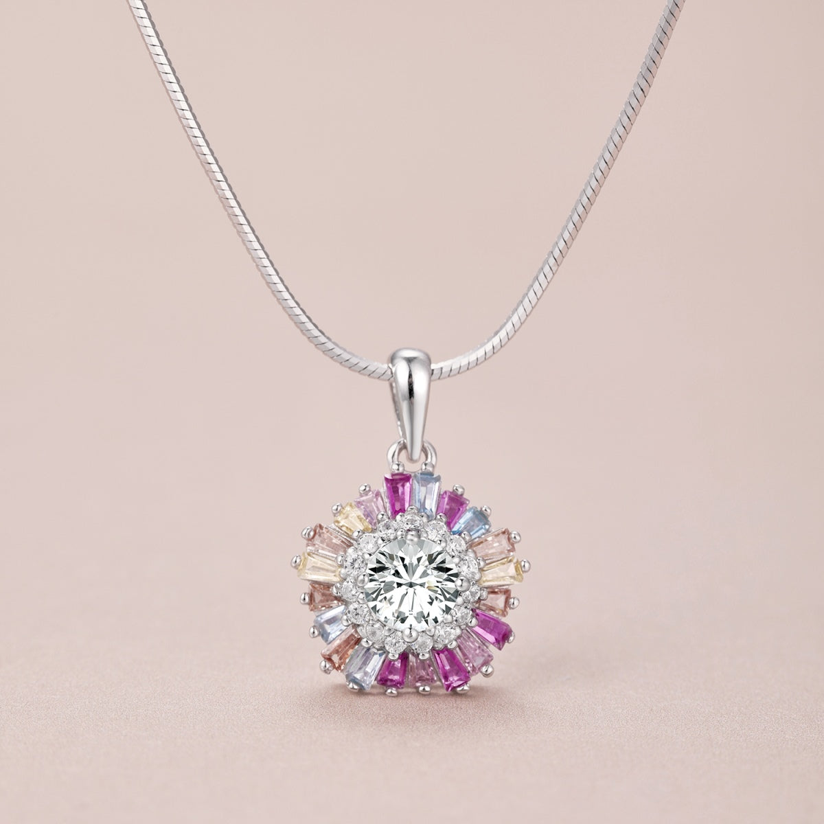 [GALE]Charming Flower Colorful Necklace