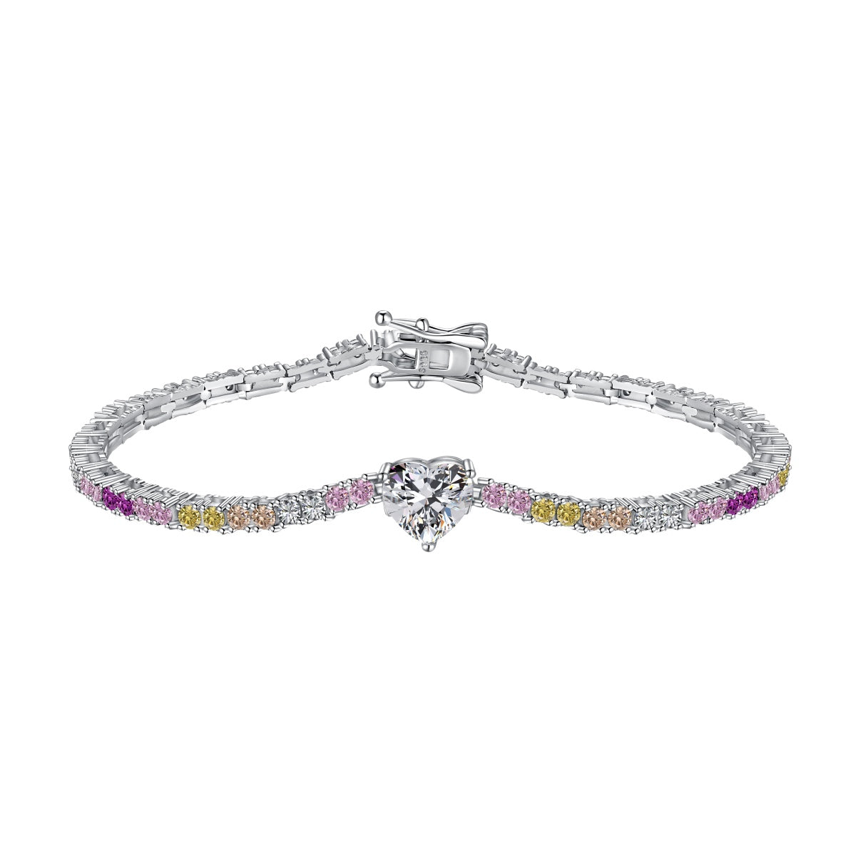 [GALE]Delicate Romantic Heart Shape Lover Bracelet