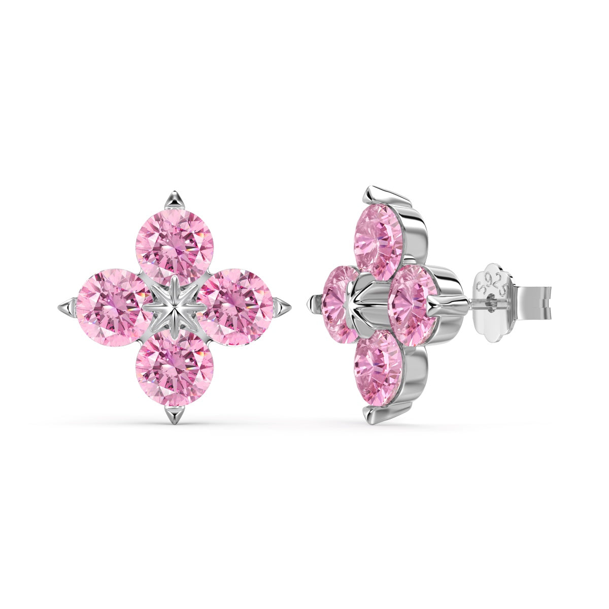 [GALE]Four-Leaf Clover Eight-Pointed Star Earrings