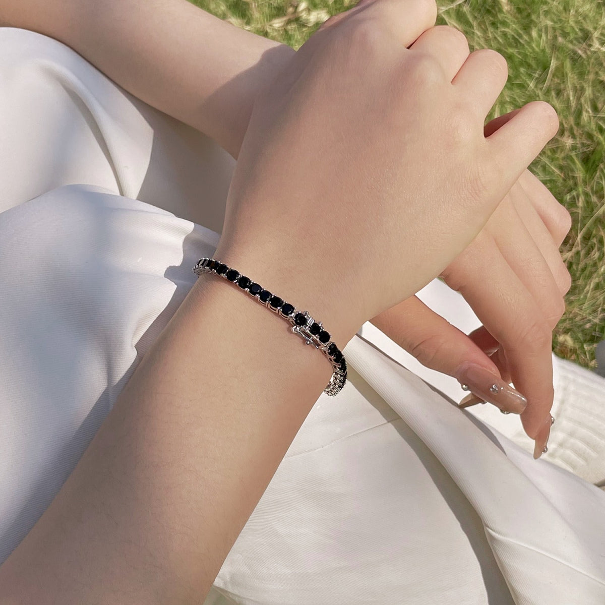 [GALE]Radiant Colorful Round Cut Party Bracelet