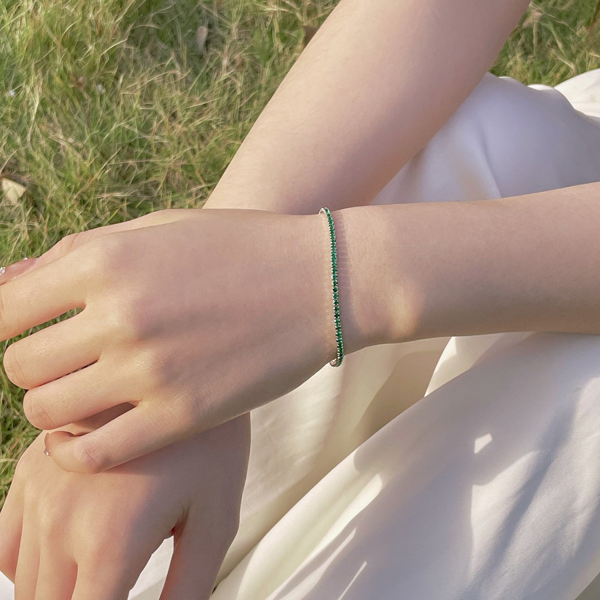 [GALE]Radiant Colorful Round Cut Party Bracelet