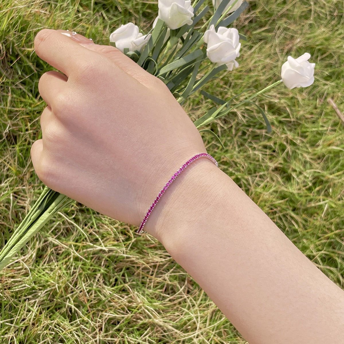 [GALE]Radiant Colorful Round Cut Party Bracelet