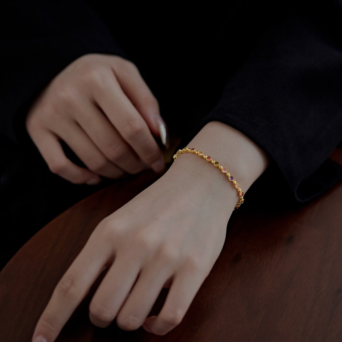 [GALE]Sparkling Exquisite Round Cut Party Bracelet