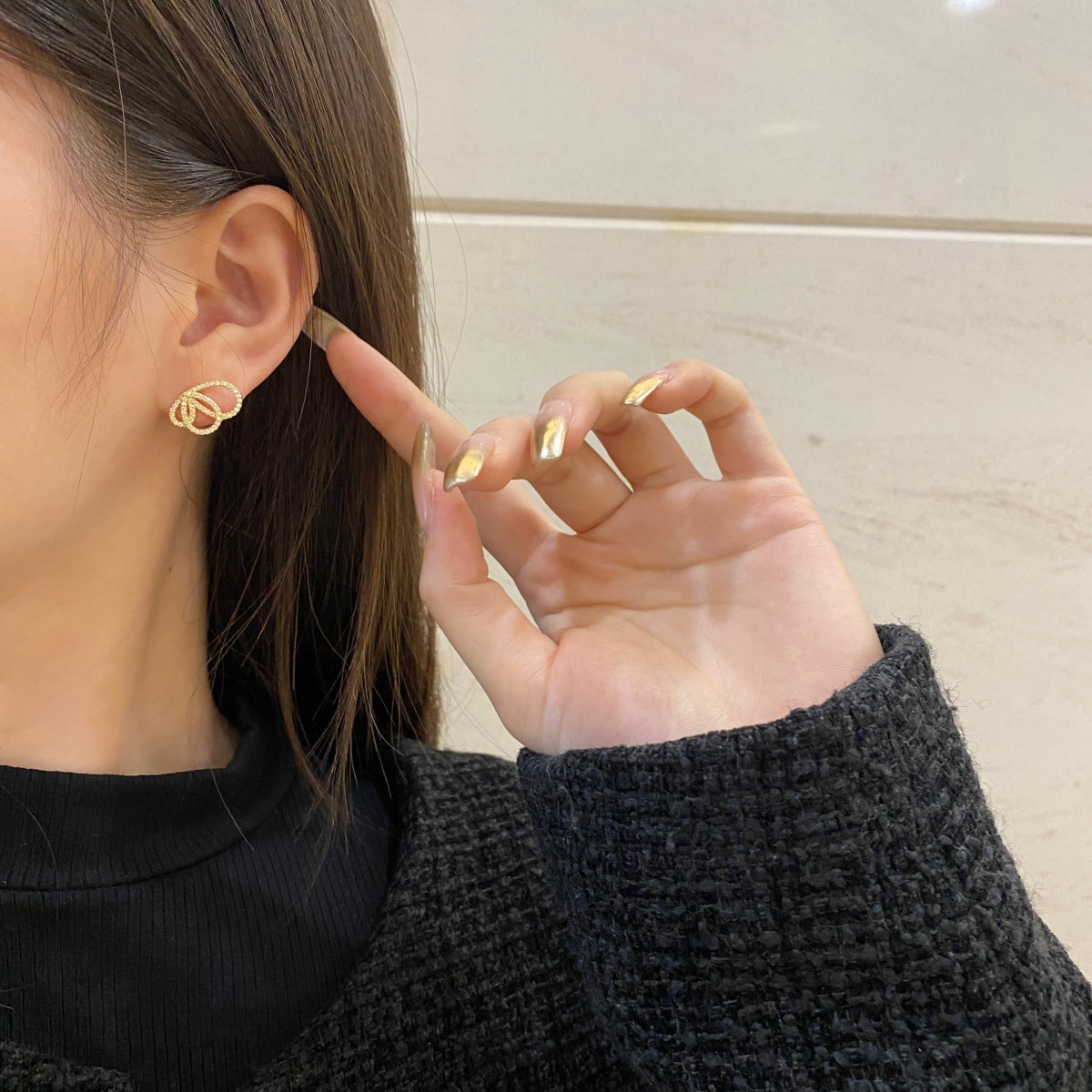 [GALE]Exquisite Butterfly Shape Earrings