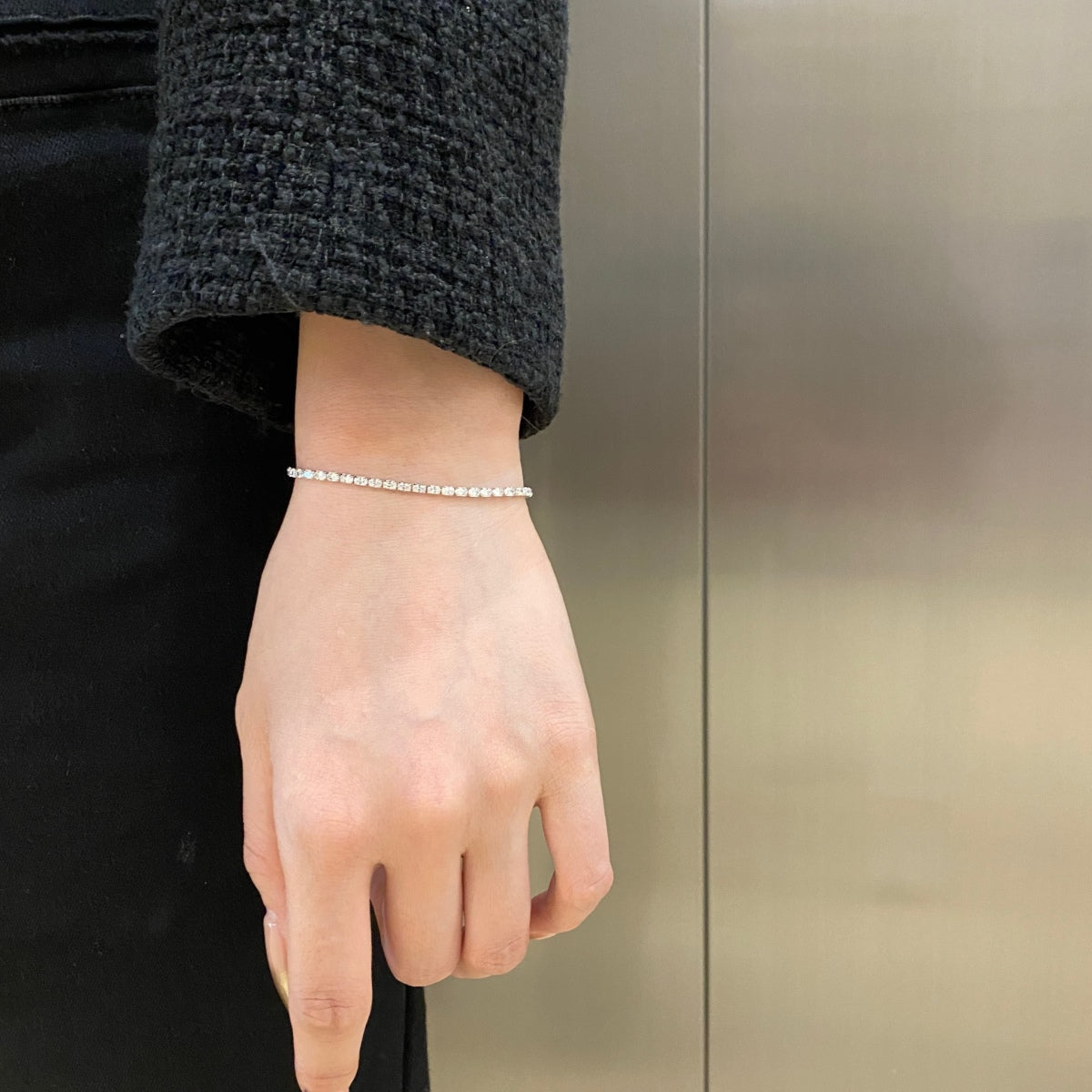 [GALE]Elegant Emerald Cut Daily Bracelet