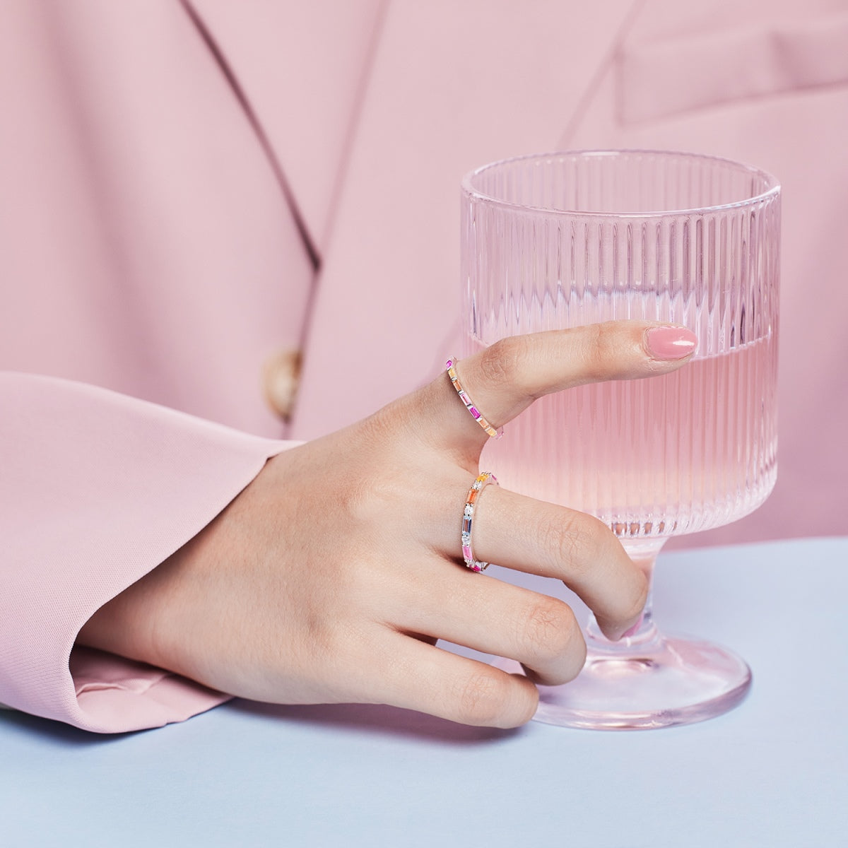 [GALE]Lively In Shades Elegant Radiant Cut Daily Ring