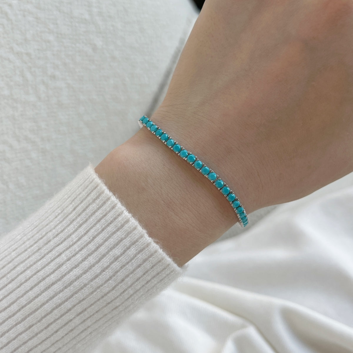 [GALE]Dainty Charming Round Cut Tennis Bracelet