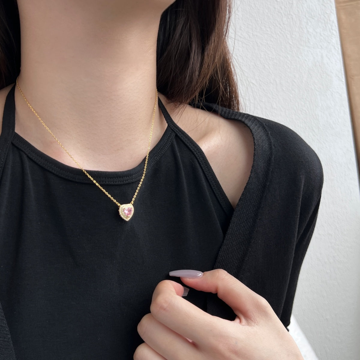 [GALE]Exquisite Heart Shape Necklace