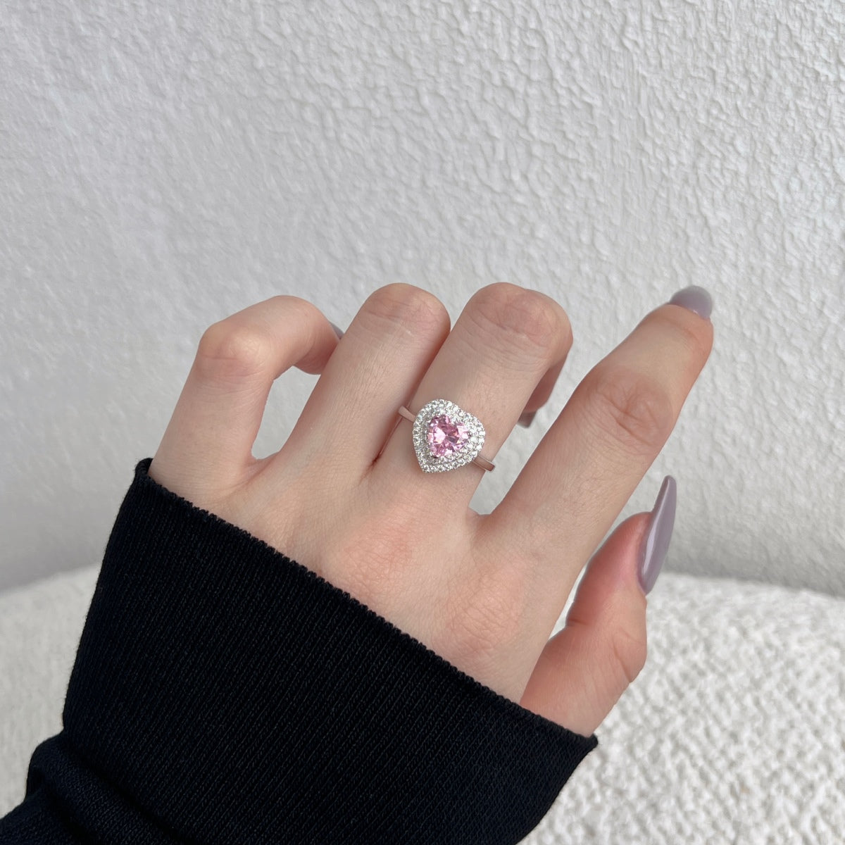 [GALE]Delicate Ebullient Heart Shape Wedding Ring
