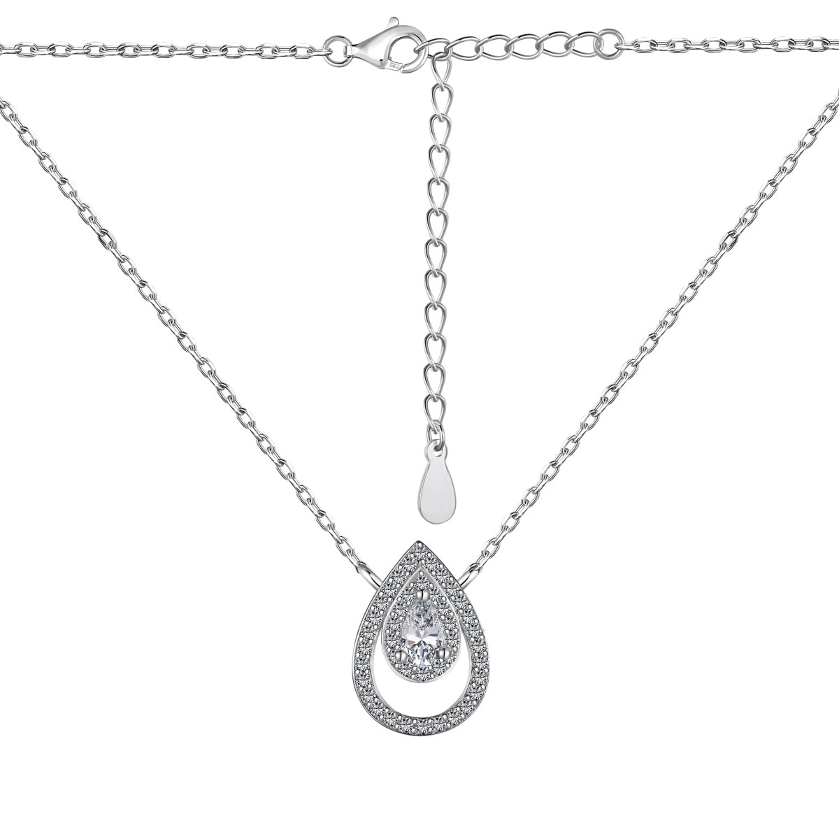 [GALE]Sparkling Pear Cut Necklace