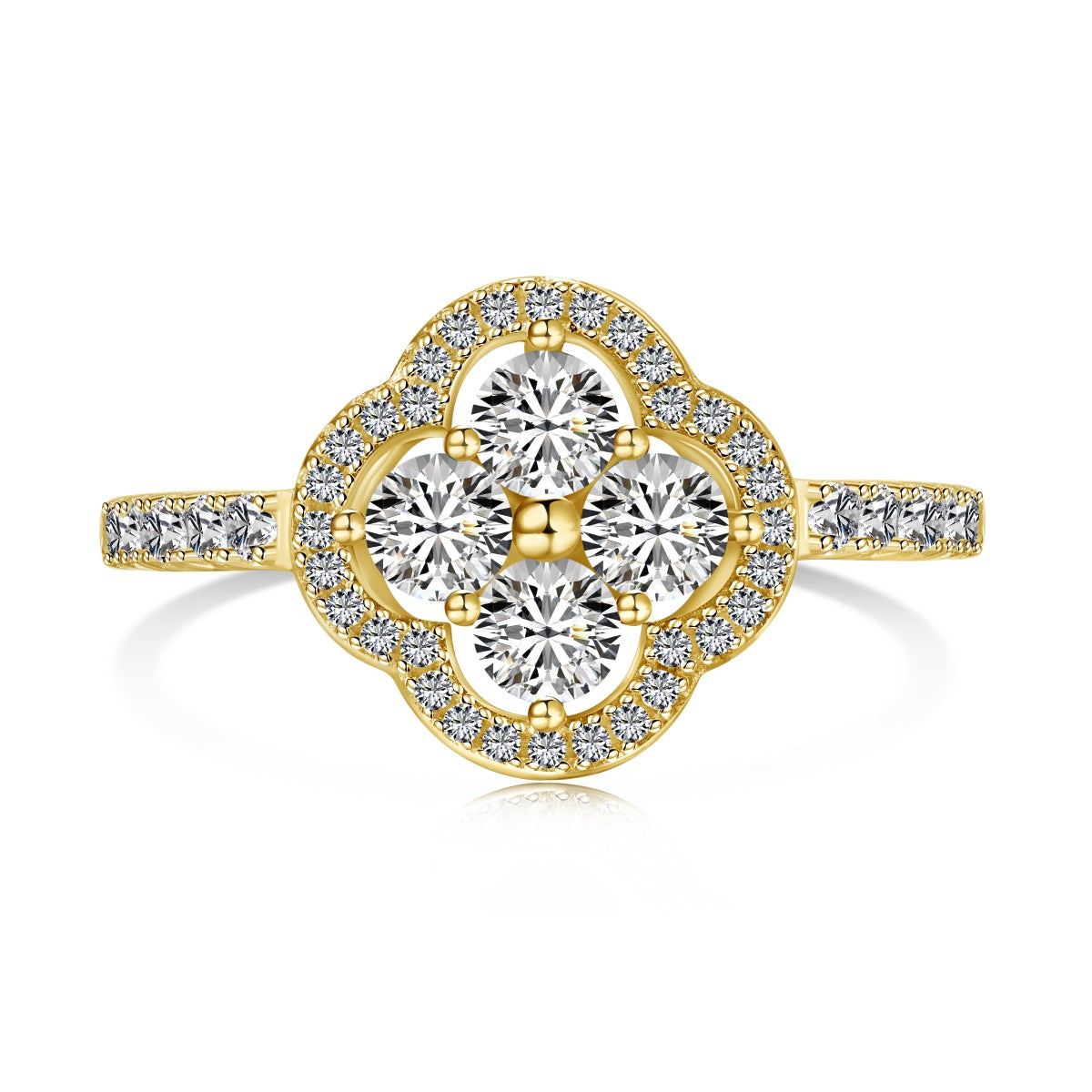 [GALE]Four Leaf Clover Flower Design Ring