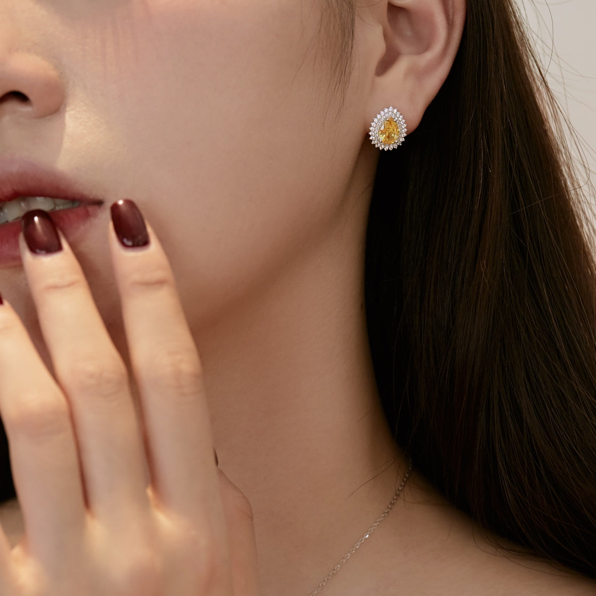 [GALE]Delicate Gorgeous Pear Cut Daily Earrings