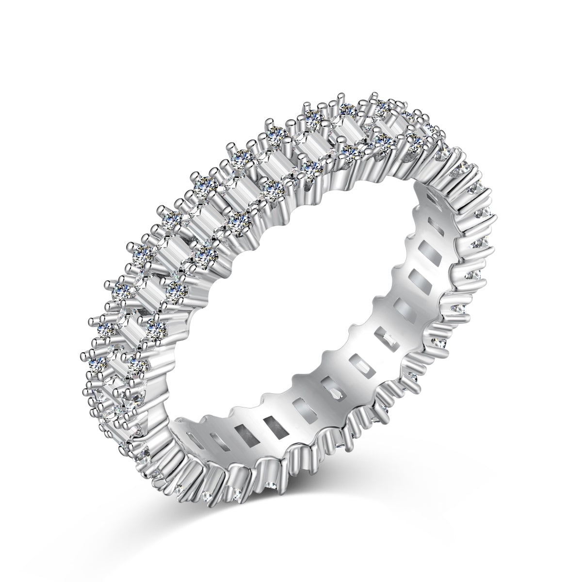 [GALE]Splashy Ornate Emerald Cut Cocktail Ring