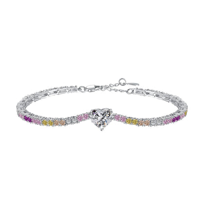 [GALE]Delicate Romantic Heart Shape Lover Bracelet