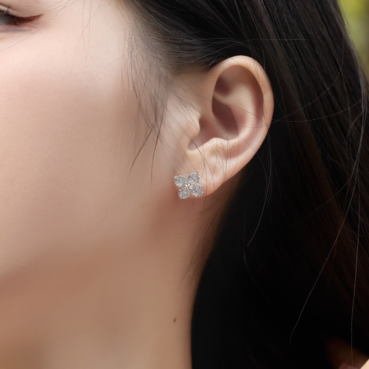 [GALE]Four-Leaf Clover Eight-Pointed Star Earrings