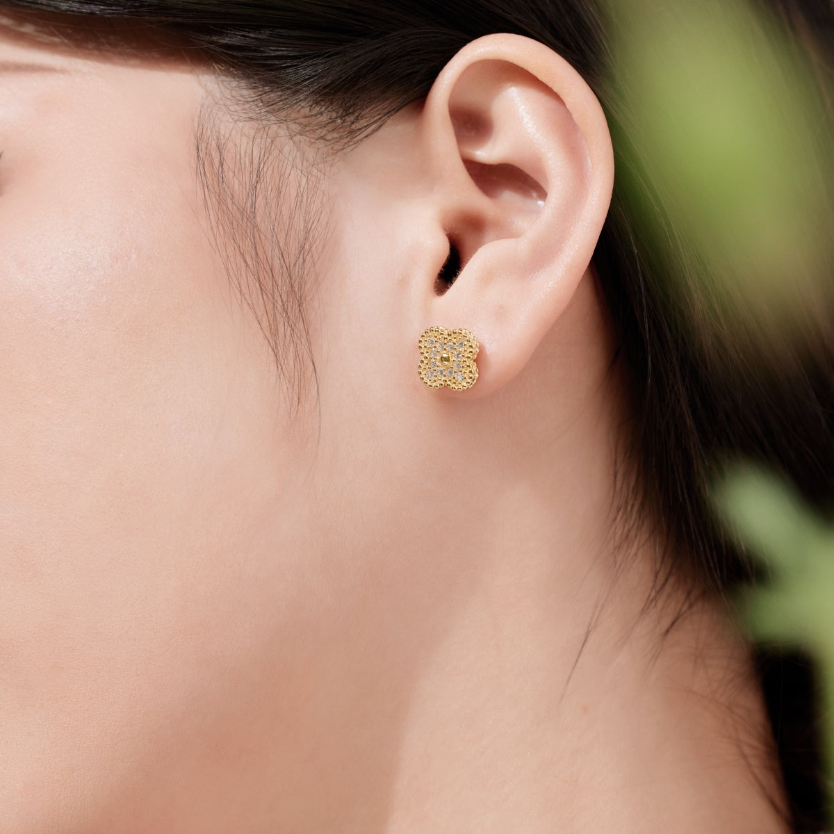 [GALE]Four Leaf Clover Fashion Earrings