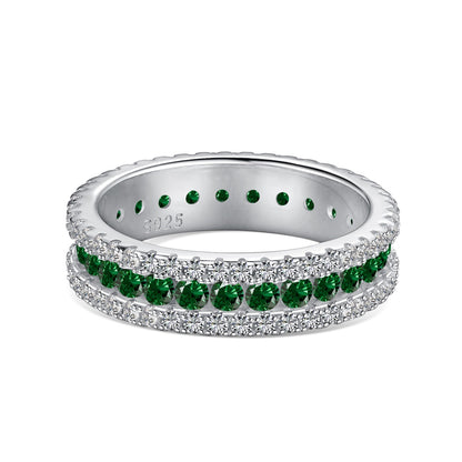 [GALE]Delicate Colorful Round Cut Daily Ring