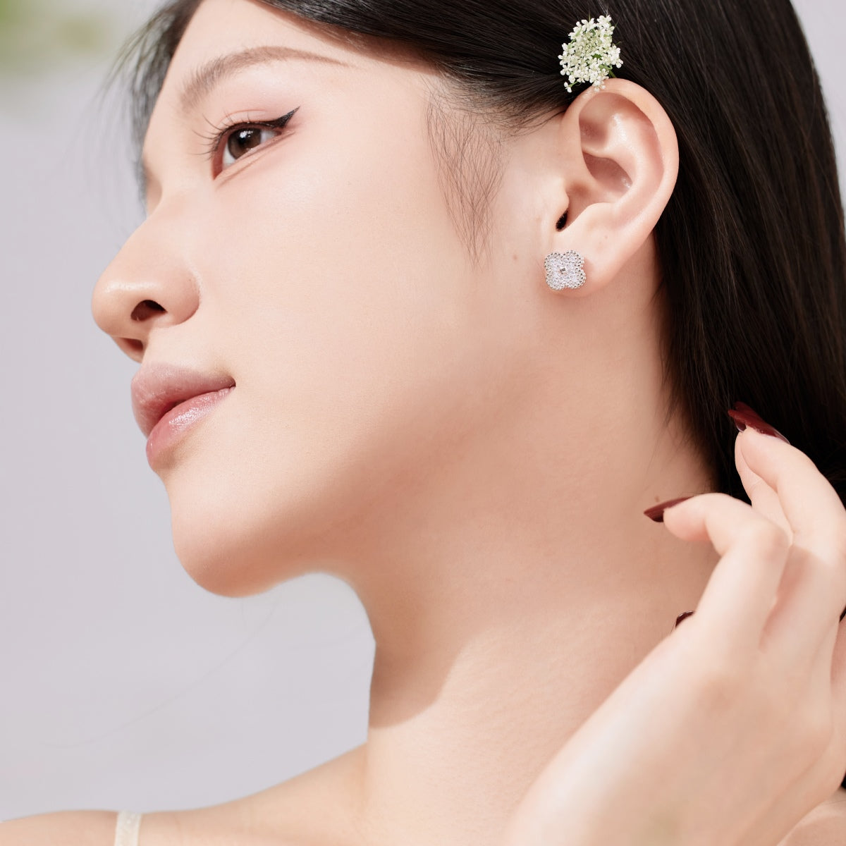 [GALE]Four Leaf Clover Fashion Earrings