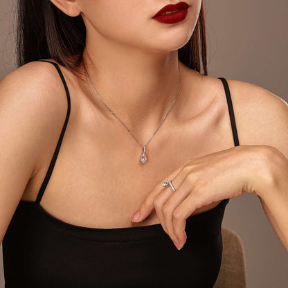 [GALE]Delicate Water Drop Shape Fashion Necklace