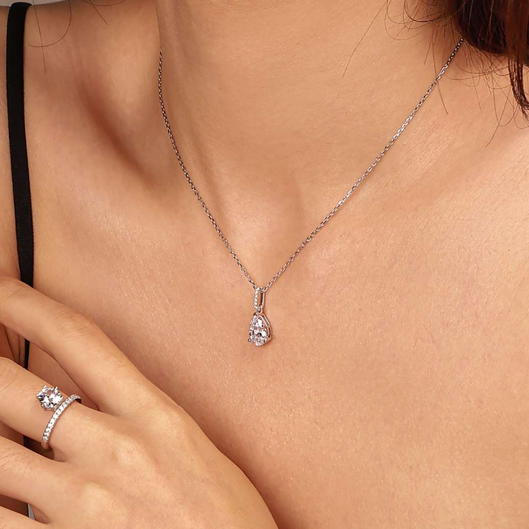 [GALE]Delicate Water Drop Shape Fashion Necklace