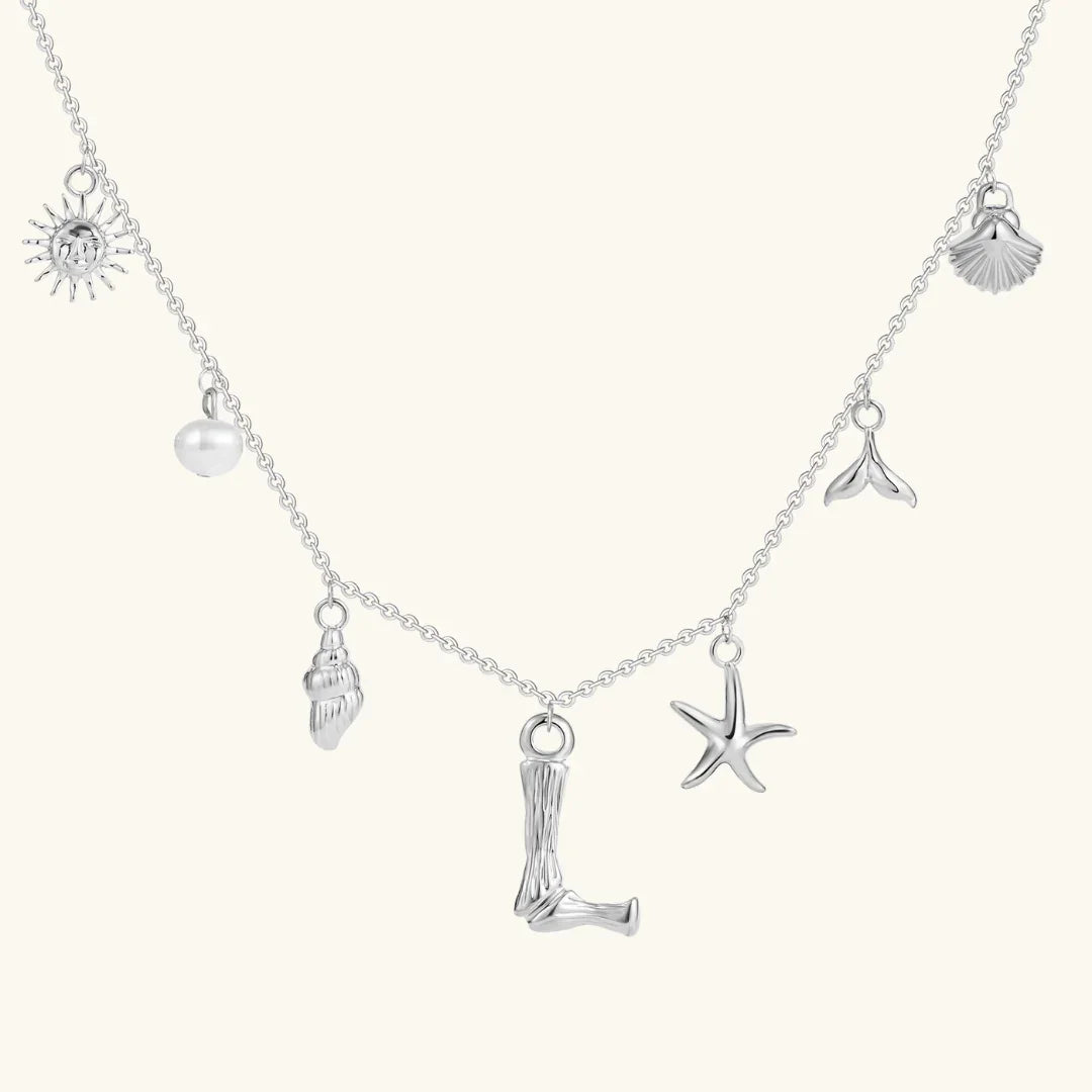 [GALE]Avaria Ocean Initial Necklace