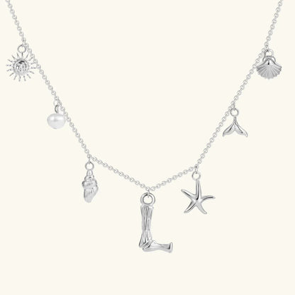 [GALE]Avaria Ocean Initial Necklace