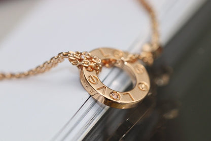 [GALE] Liebeskette, verstellbar, Roségold, 2 Diamanten 