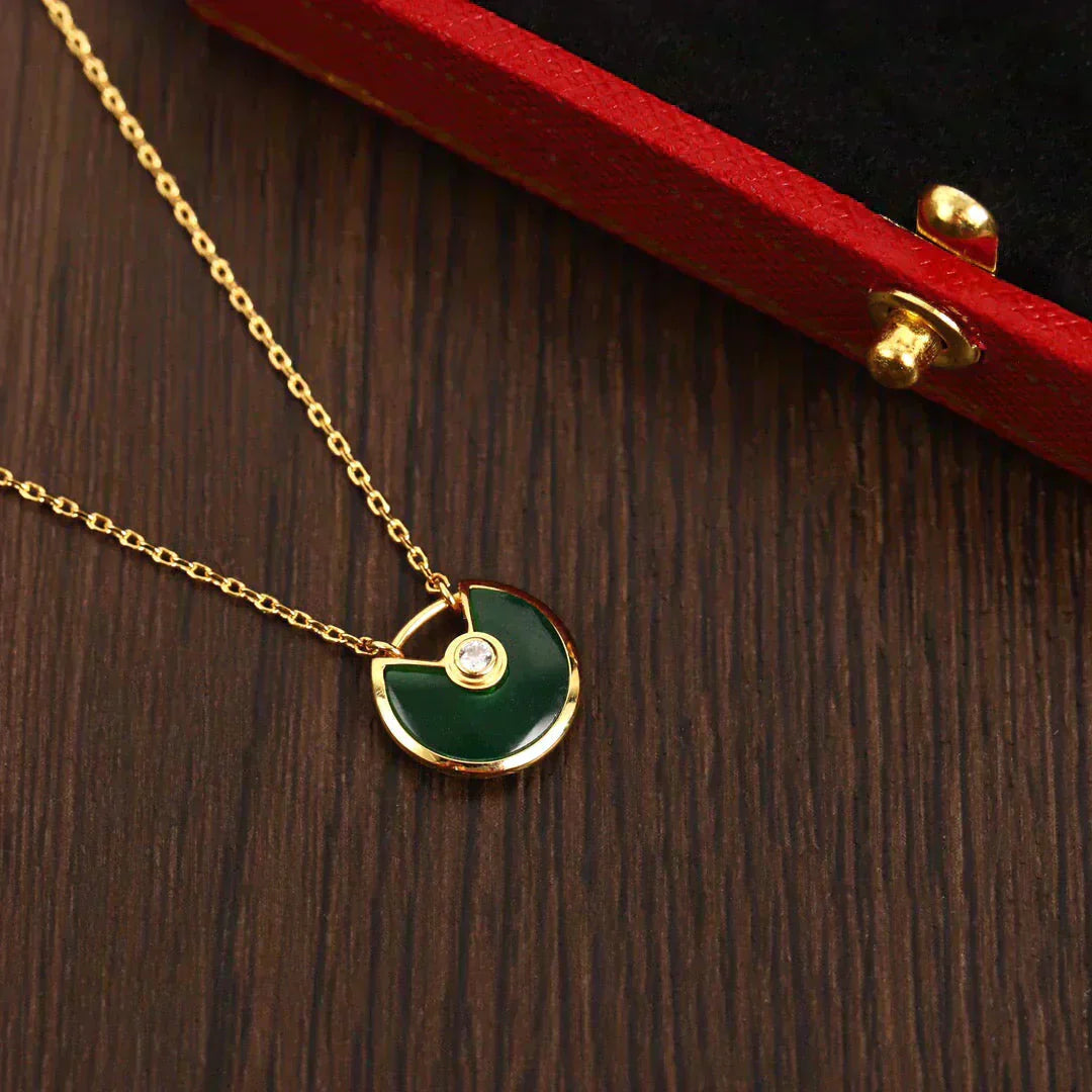 [GALE]AMULETTE GOLD MALACHITE NECKLACE