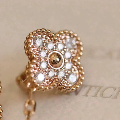 [GALE]CLOVER MEDIUM 1 MOTIFS VOL DIAMOND EARRINGS