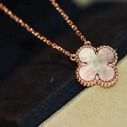[GALE]CLOVER 15MM  GRAY MOTHER OF PEARL NECKLACE