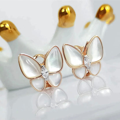 [GALE]BUTTERFLY MOP DIAMOND EARRINGS