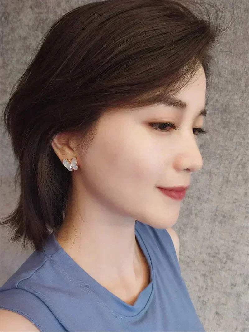 [GALE]BUTTERFLY MOP DIAMOND EARRINGS