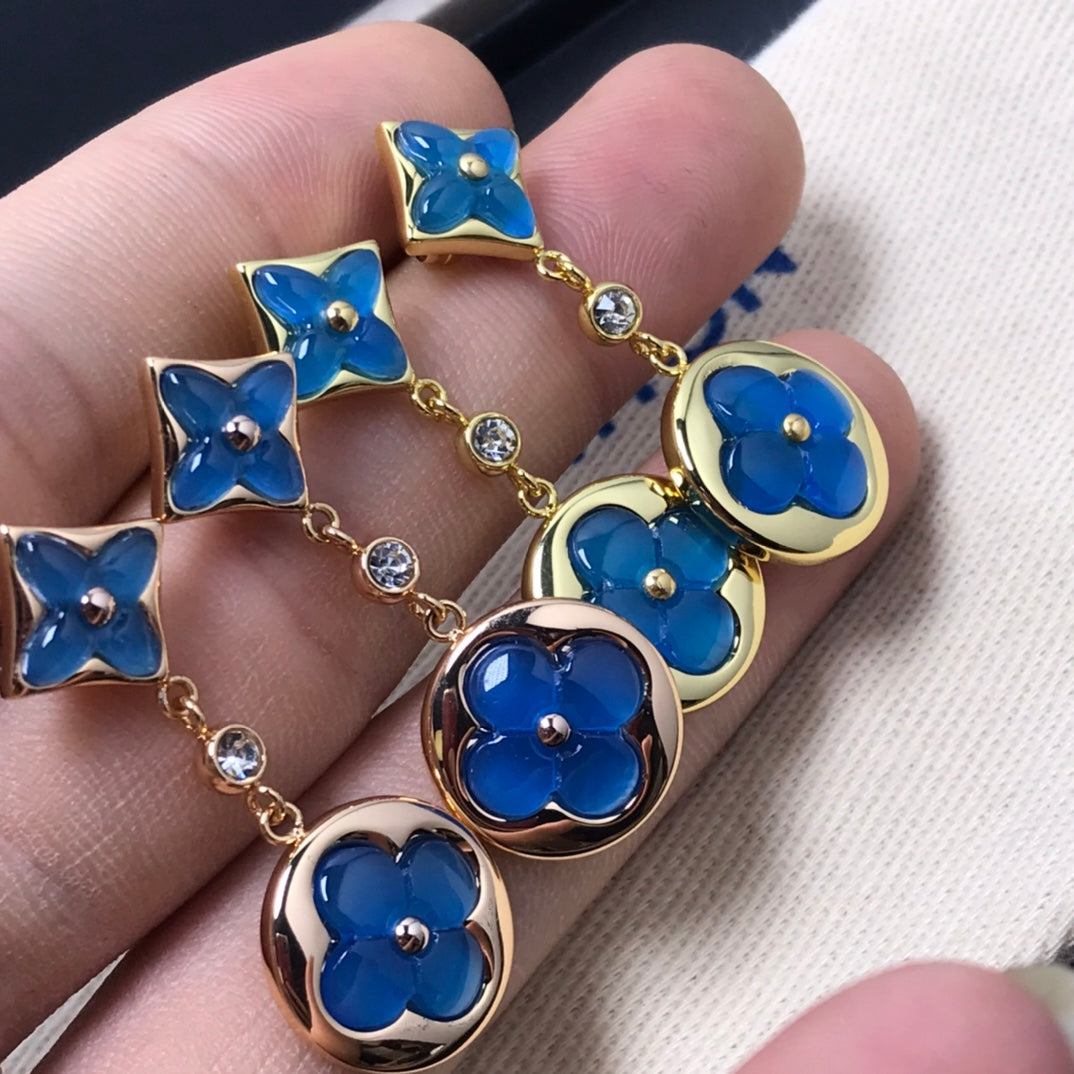 [GALE] STERN- UND SONNEN-ACHAT-DIAMANT-OHRRINGE