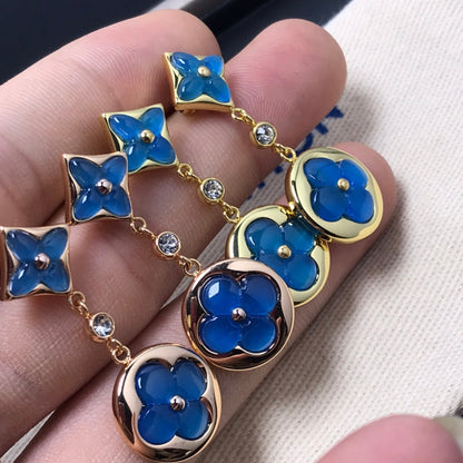 [GALE] STERN- UND SONNEN-ACHAT-DIAMANT-OHRRINGE