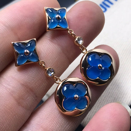 [GALE] STERN- UND SONNEN-ACHAT-DIAMANT-OHRRINGE