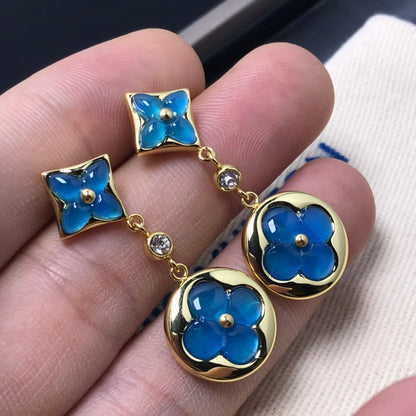[GALE] STERN- UND SONNEN-ACHAT-DIAMANT-OHRRINGE