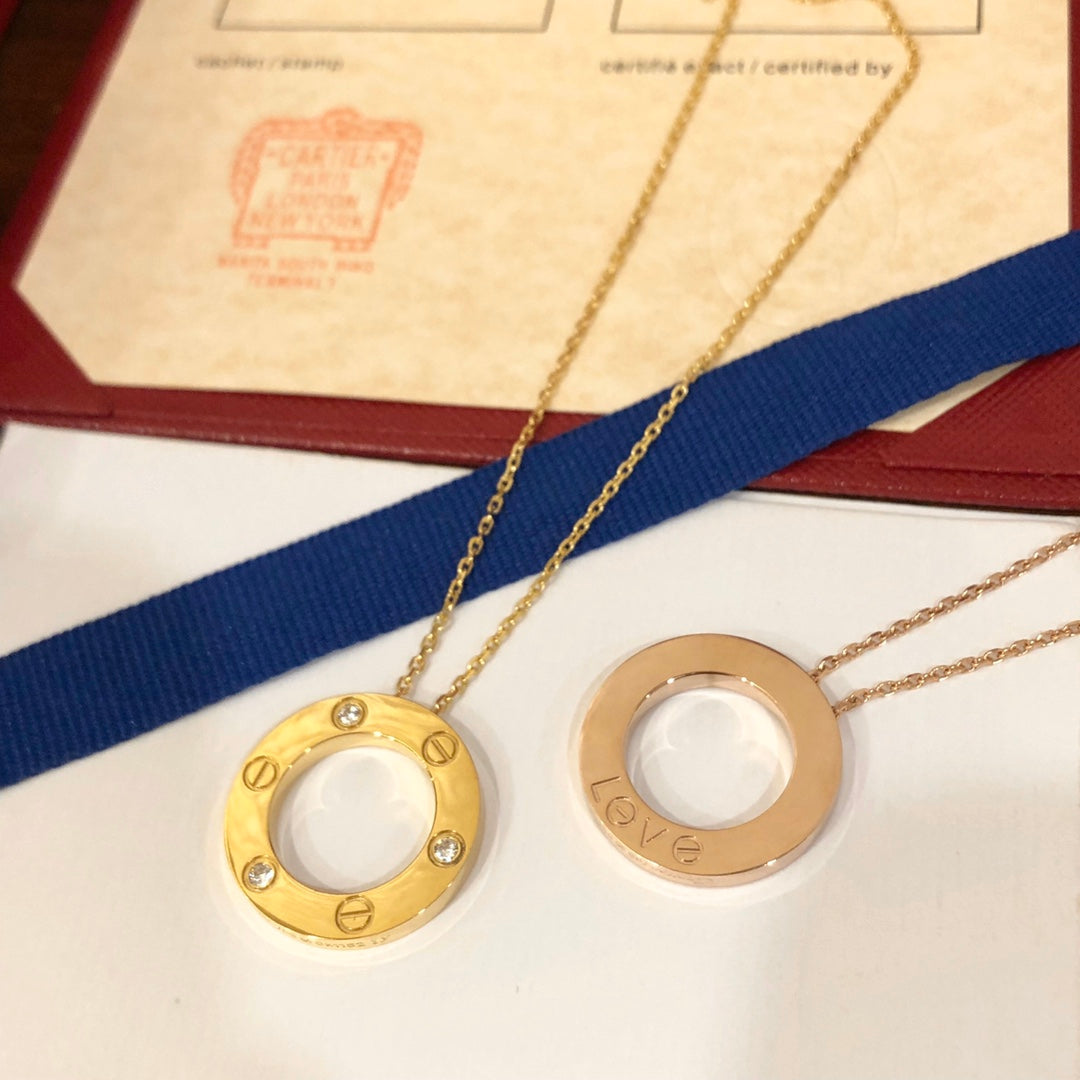 [ゲイル]ラブネックレス 16mm 3ダイヤモンド