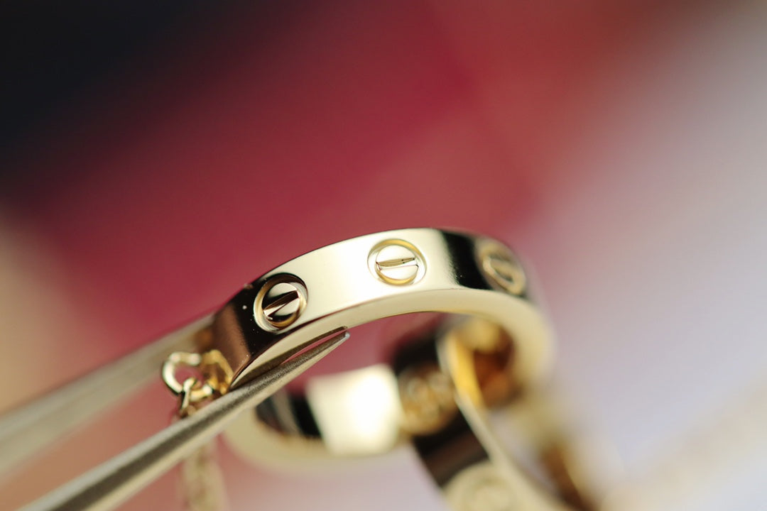[GALE]LOVE NECKLACE DOUBLE RING GOLD