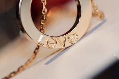 [GALE] Liebeskette, 16 mm, 6 Diamanten, Roségold