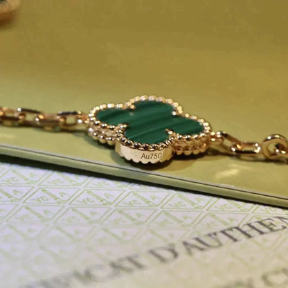 [GALE] CLOVER 5 MOTIF MALACHITE BRACELET COLLECTION