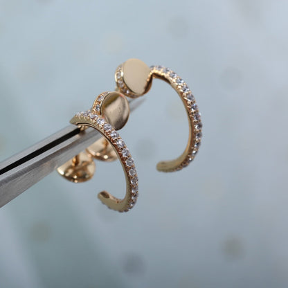 [GALE]JUSTE OHRRINGE 12,75 MM ROSA GOLD DIAMANT