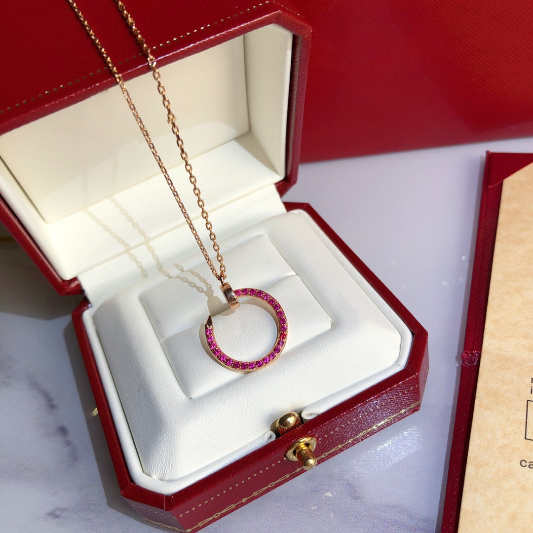 [GALE]JUSTE-HALSKETTE GOLD ROTE DIAMANTEN