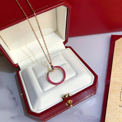 [GALE]JUSTE-HALSKETTE GOLD ROTE DIAMANTEN