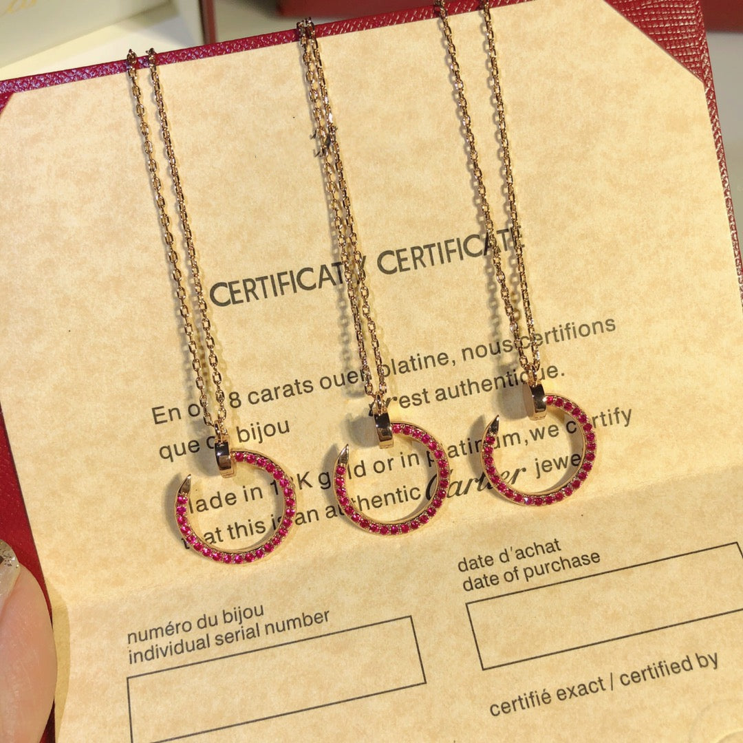 [GALE]JUSTE-HALSKETTE GOLD ROTE DIAMANTEN