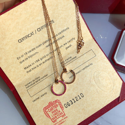 [GALE]JUSTE-HALSKETTE GOLD ROTE DIAMANTEN