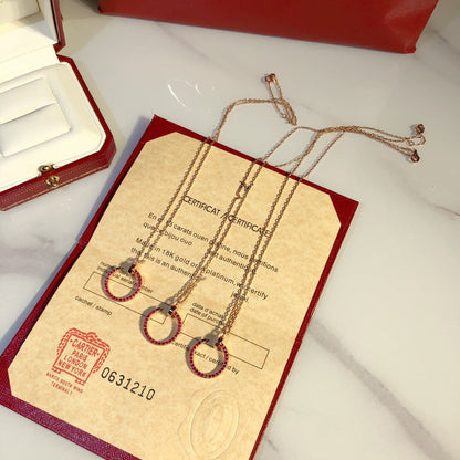 [GALE]JUSTE-HALSKETTE GOLD ROTE DIAMANTEN
